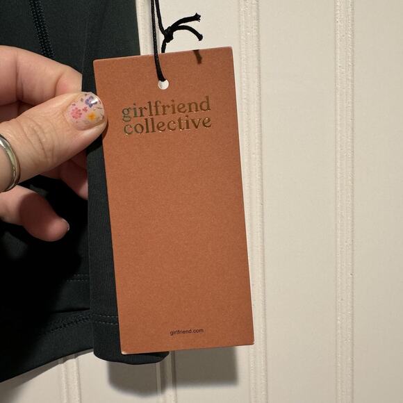 Girlfriend Collective High Rise Bike Shorts Moss Green NEW Size XS - Picture 4 of 7